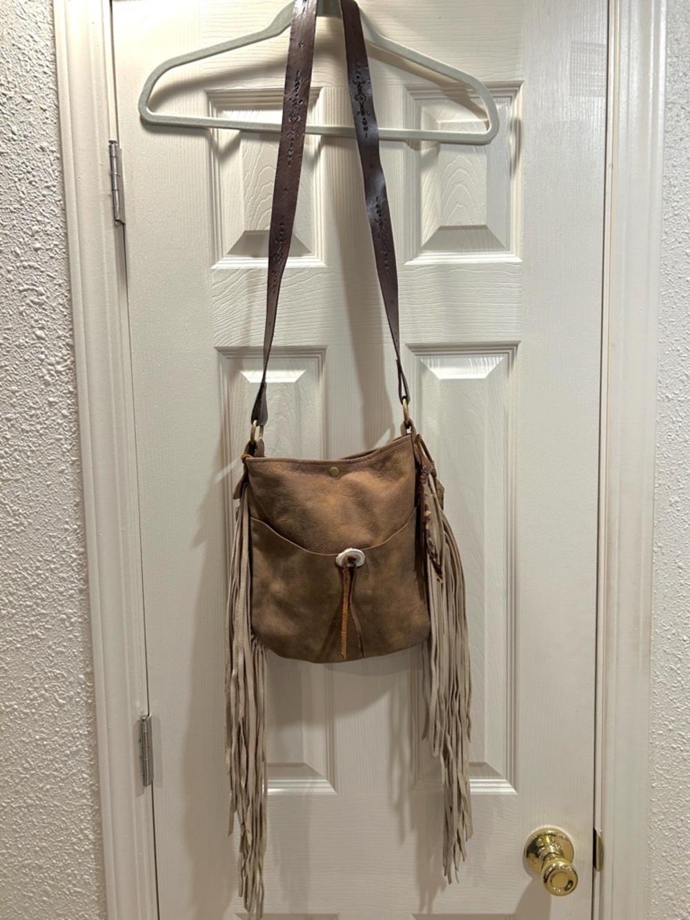 Genuine Leather, Fringe Crossbody Bag